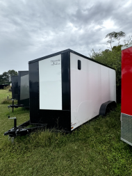 New 2025 Titanium 7X16TA 7' WHITE POLYCOR BLACKOUT Cargo / Enclosed Trailer