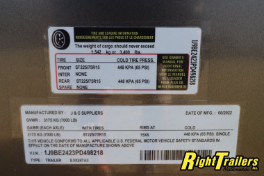 Used 2023 J&C Suppliers 8.5X24 RACE TRAILER