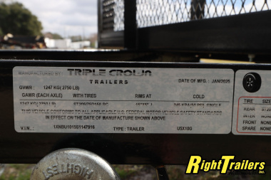 New 2025 5X10 Triple Crown Utility Trailer