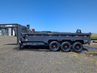 New 2025 Lamar Trailers 83  x 16' - 16K GOOSENECK Dump Trailer 24  SIDES