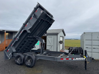 New 2025 Lamar Trailers 83" x 14' - 4,590 lbs - 9,410 lbs Dump Trailer 24" SIDES