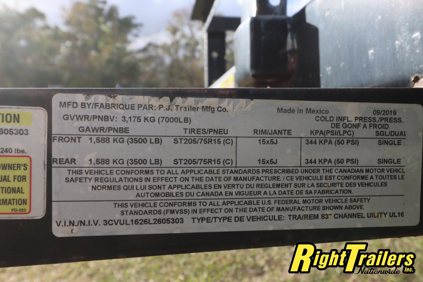 Used 2020 7X16 PJ Utility Trailer