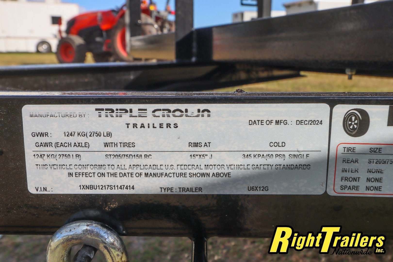 New 2025 6X12 Triple Crown Utility Trailer