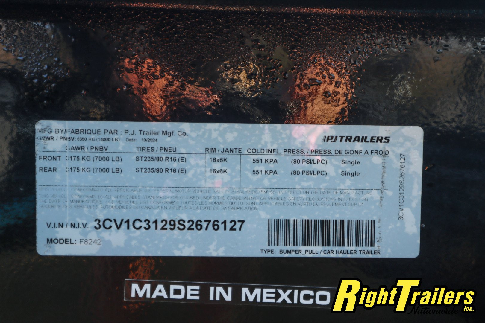 New 2025 8.5x24 PJ Deckover Equipment Trailer