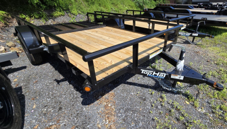 New 2025 Top Hat Trailers 6.5X12 PIPE RAIL Utility Trailer
