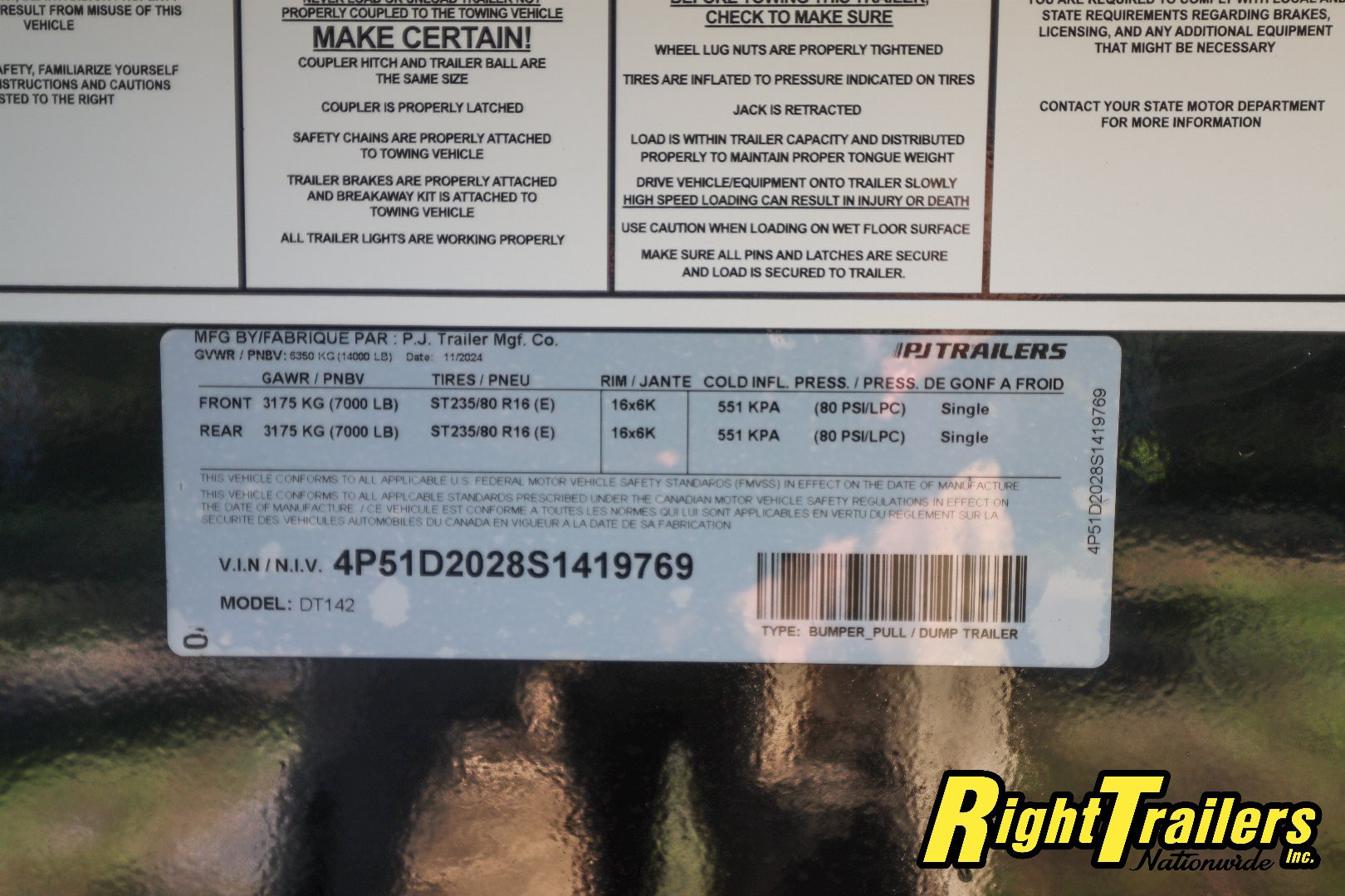 New 2025 7x14 PJ Dump Trailer