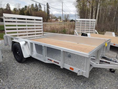 New 2026 Sport Haven 7x12D Aluminum Tread Plate Sides Utility Trailer