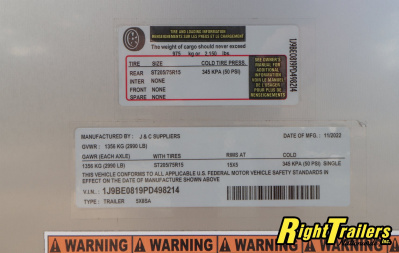 Used 2023 5X8 J&C SUPPLIERS CARGO TRAILER