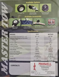 New 2026 MASTER TOW Tow Dolly Tow Dolly