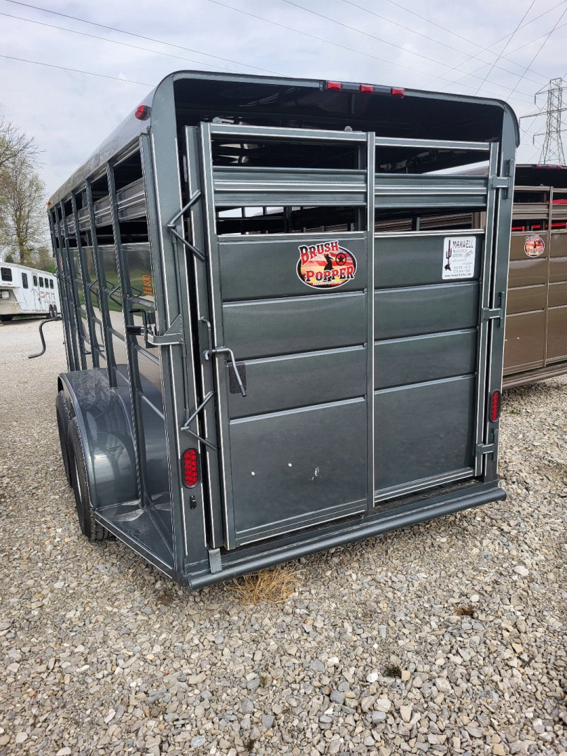 New 2025 Maxwell 16ft Slate Gray Gooseneck Stock / Stock Combo Trailer