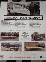 New 2025 Maxwell PLATFORM BED 96  X 11'4 