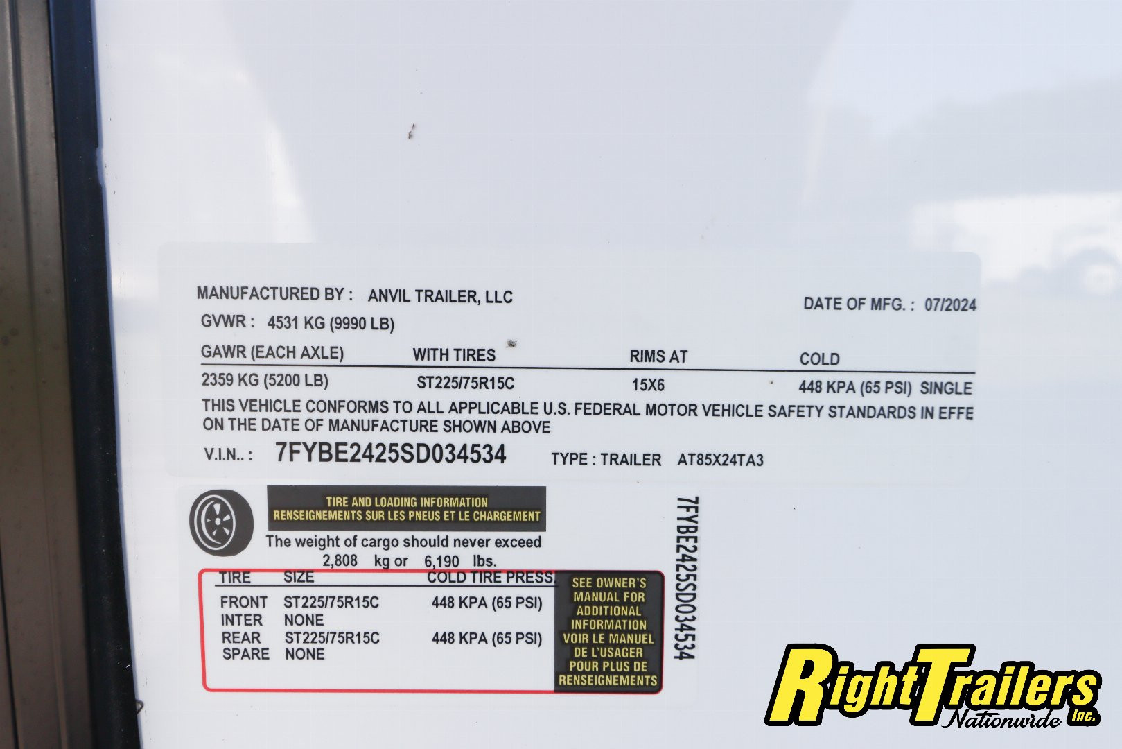 New 8.5X24 Anvil Racing Trailer