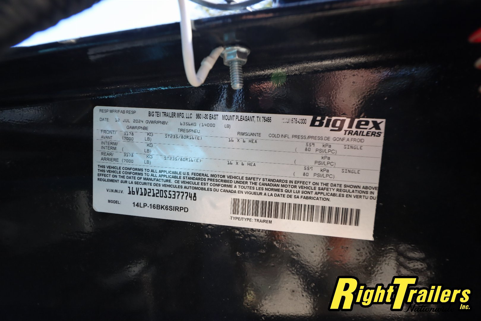 New 2025 7X16 Big Tex Dump Trailer