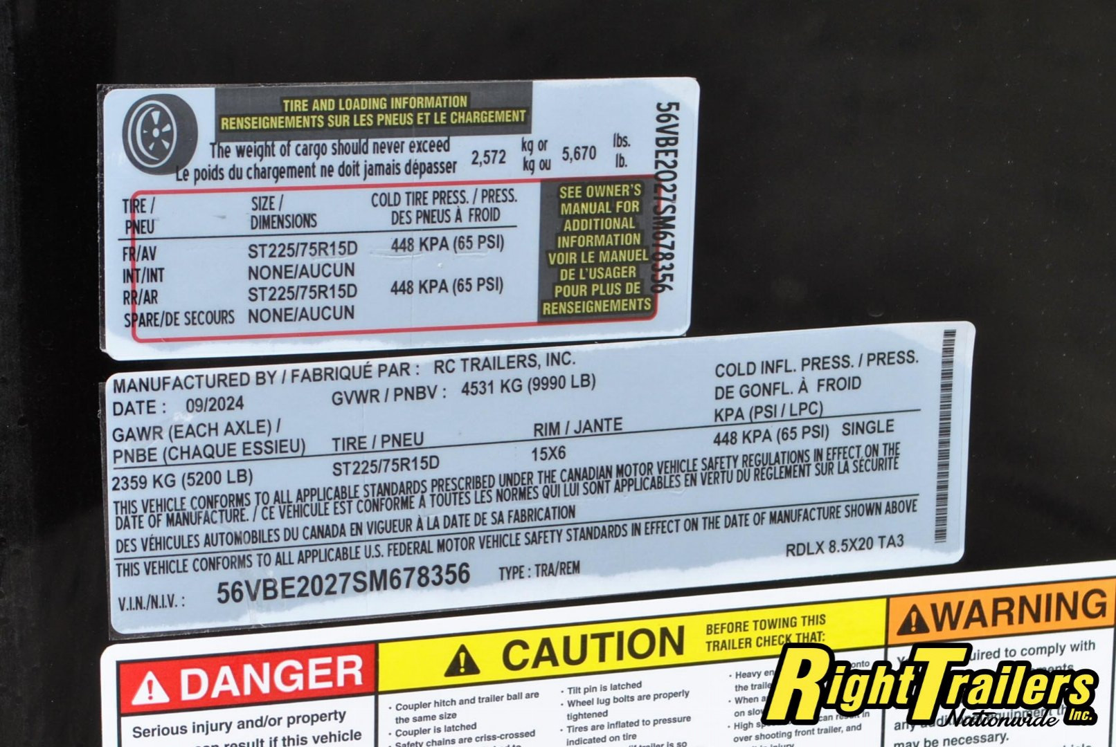 New 2025 8.5X20 RC Cargo Trailer