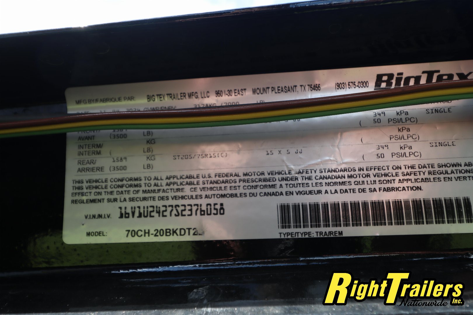 New 2025 7X20 Big Tex Car Hauler