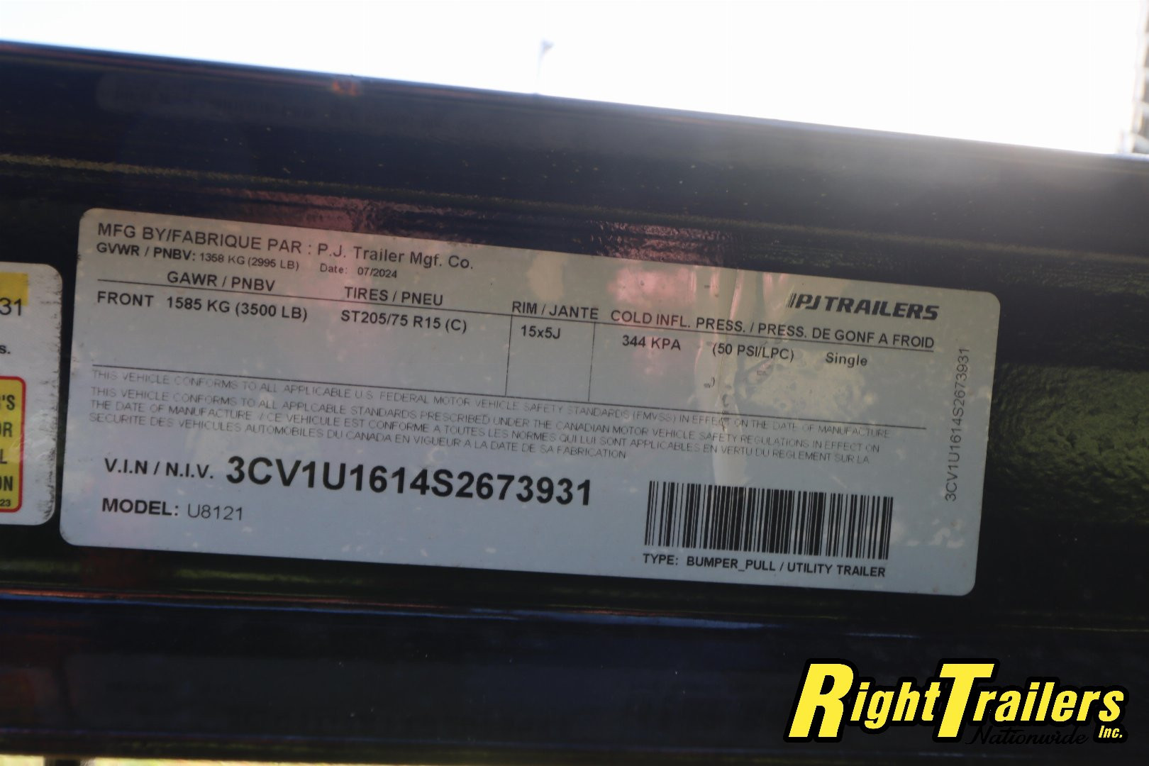 New 7x12 PJ Utility Trailer