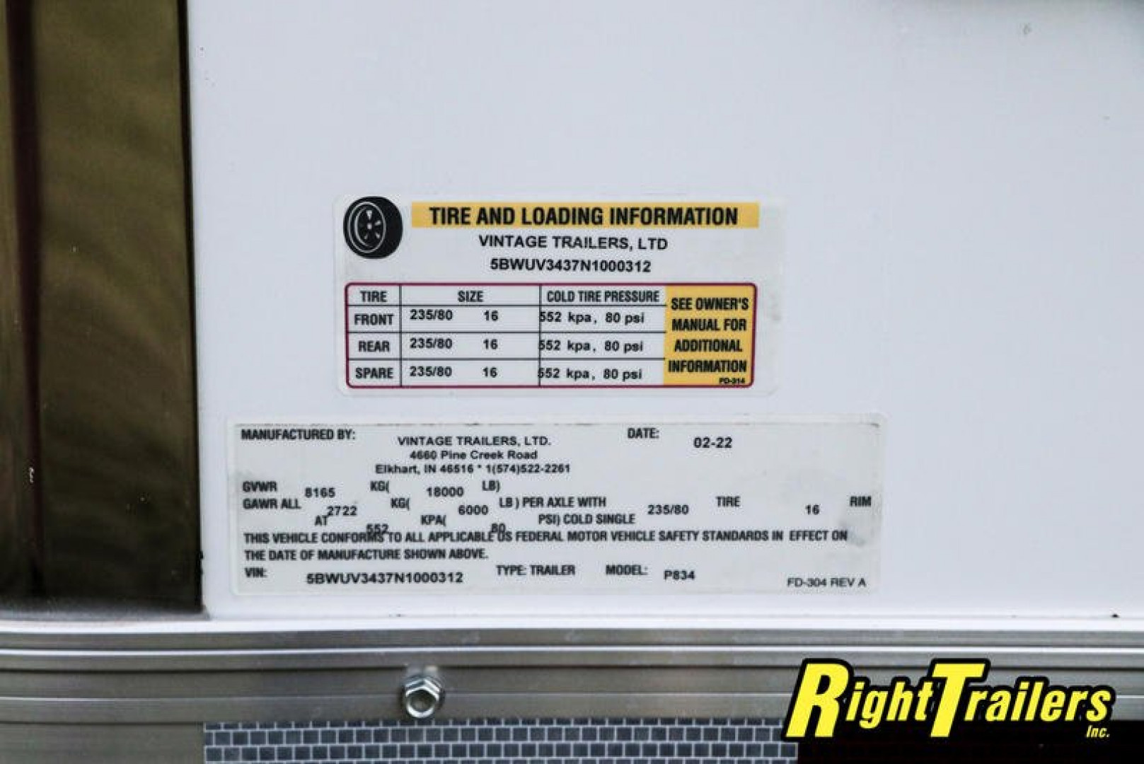 New 2022 8.5x34 Vintage Pro Stock Series Race Trailer P834