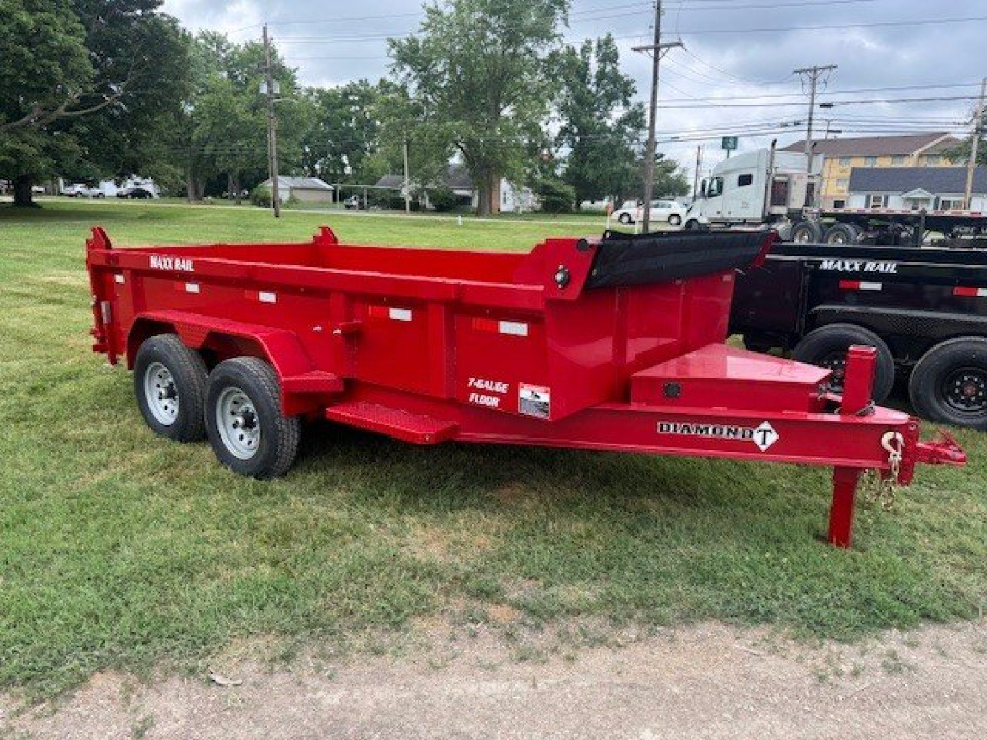 New 2025 Diamond T 83x14 14K Scissor w/ Hydraulic Jack Dump Trailer