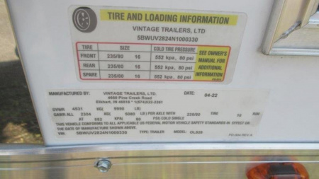 New 8.5x28 Vintage Race Trailer OL828