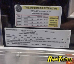 New 2022 8.5x28 Vintage Race Trailer OL828