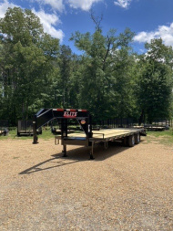 New 2025 Elite Trailers 102''x25' (20'+5') Flatbed Trailer Gooseneck