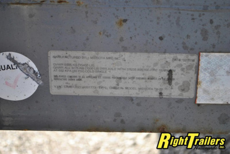 Used 2018 7X22 MIDSOTA Tilt Bed Equipment Trailer