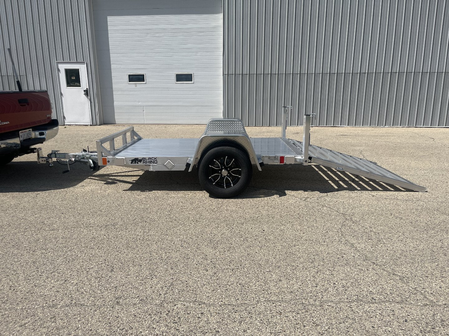 New 2025 BLACK RHINO Aluminum 5'x8' UTS508 w/ No Side Rails ATV Trailer