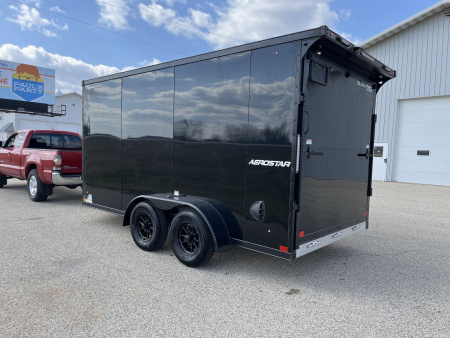 New 2025 Qualitec Aluminum 7'x14'+30" Aerostar w/ E-Tracks and Black Out Package Cargo / Enclosed Trailer