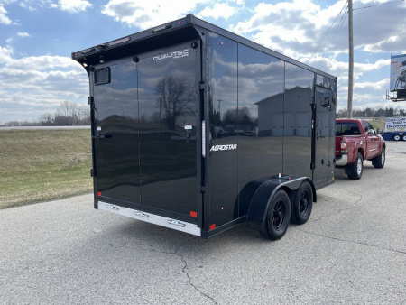 New 2025 Qualitec Aluminum 7'x14'+30" Aerostar w/ E-Tracks and Black Out Package Cargo / Enclosed Trailer