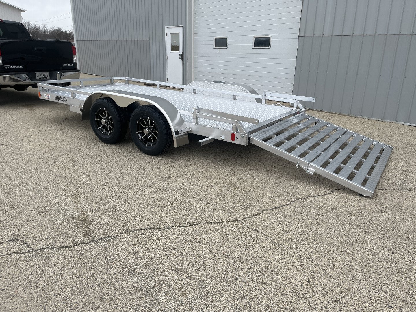 New 2025 Black Rhino LPT8114A-7K Aluminum Trailer w/ Bi-Fold Gate and Brakes