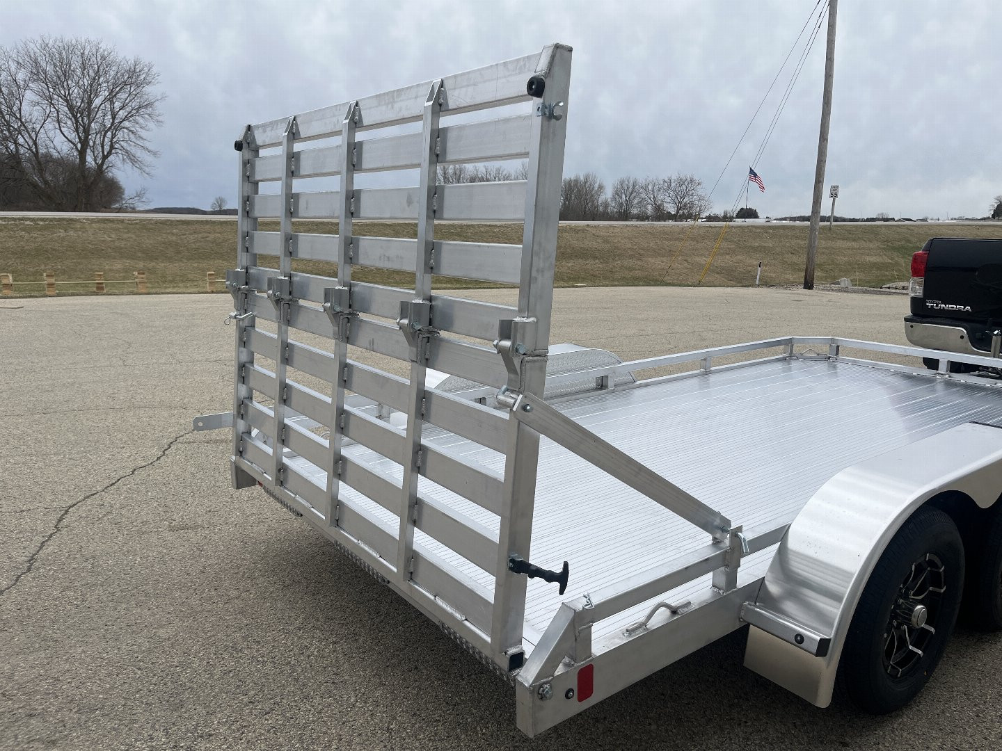 New 2025 Black Rhino LPT8114A-7K Aluminum Trailer w/ Bi-Fold Gate and Brakes