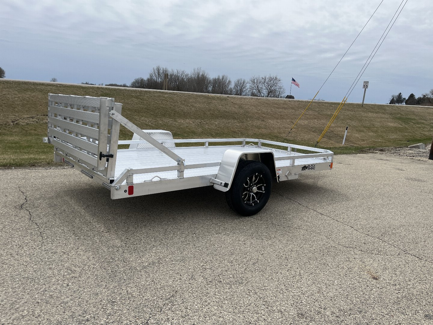 New 2025 Black Rhino Low Pro LPS8112A Aluminum ATV Trailer w/ Bi-Fold Gate