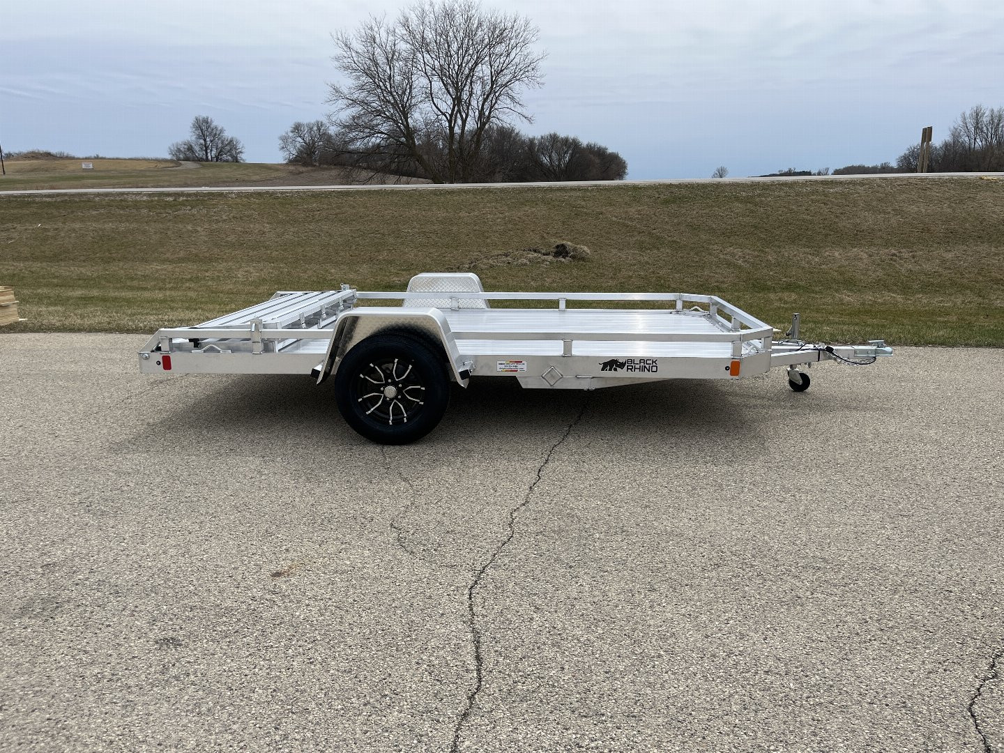 New 2025 Black Rhino Low Pro LPS8112A Aluminum ATV Trailer w/ Bi-Fold Gate