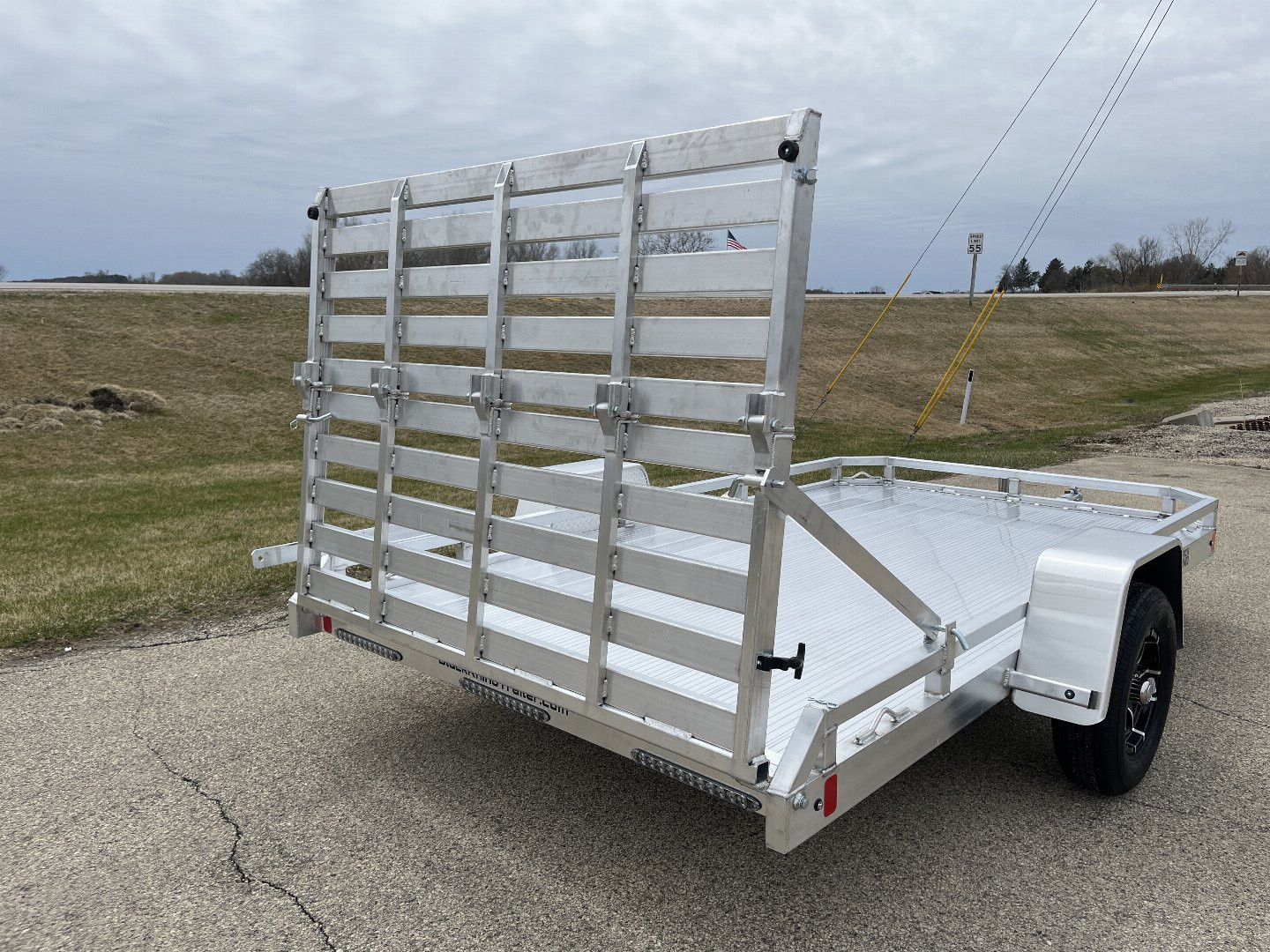 New 2025 Black Rhino Low Pro LPS8112A Aluminum ATV Trailer w/ Bi-Fold Gate