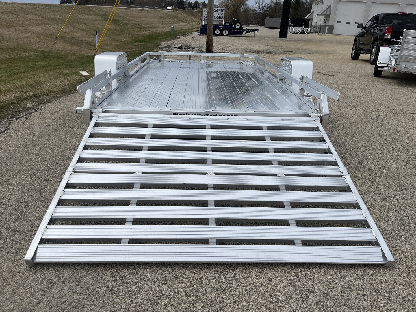 New 2025 Black Rhino Low Pro LPS8112A Aluminum ATV Trailer w/ Bi-Fold Gate