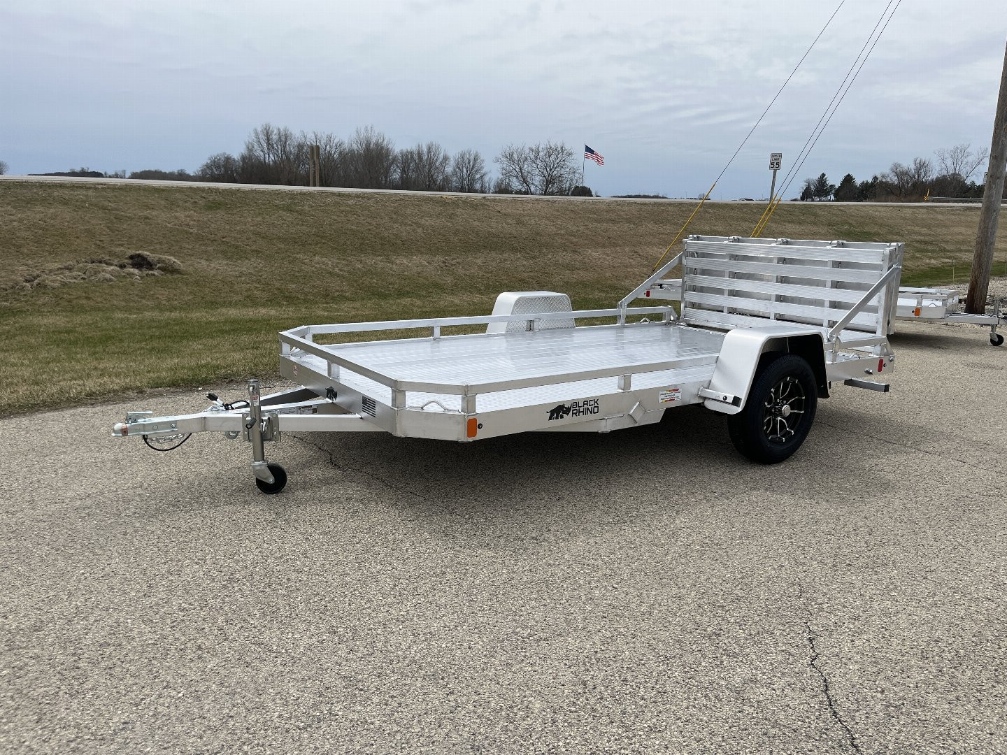 New 2025 Black Rhino Low Pro LPS8112A Aluminum ATV Trailer w/ Bi-Fold Gate