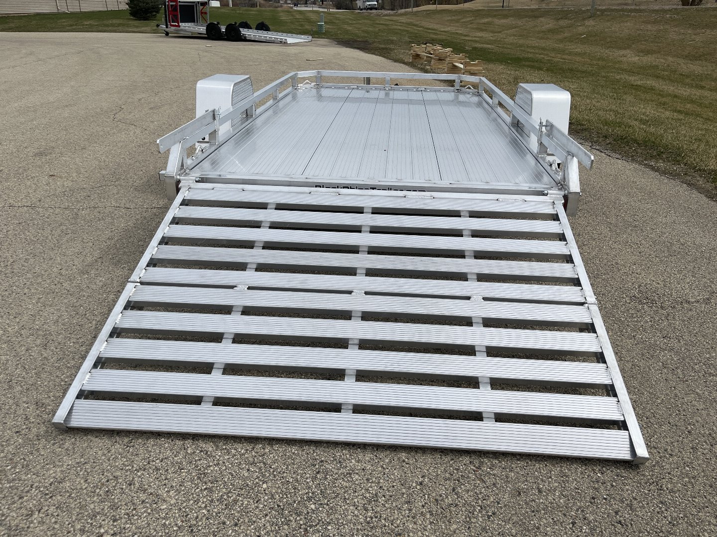 New 2025 Black Rhino Low Pro LPS8112A Aluminum ATV Trailer w/ Bi-Fold Gate