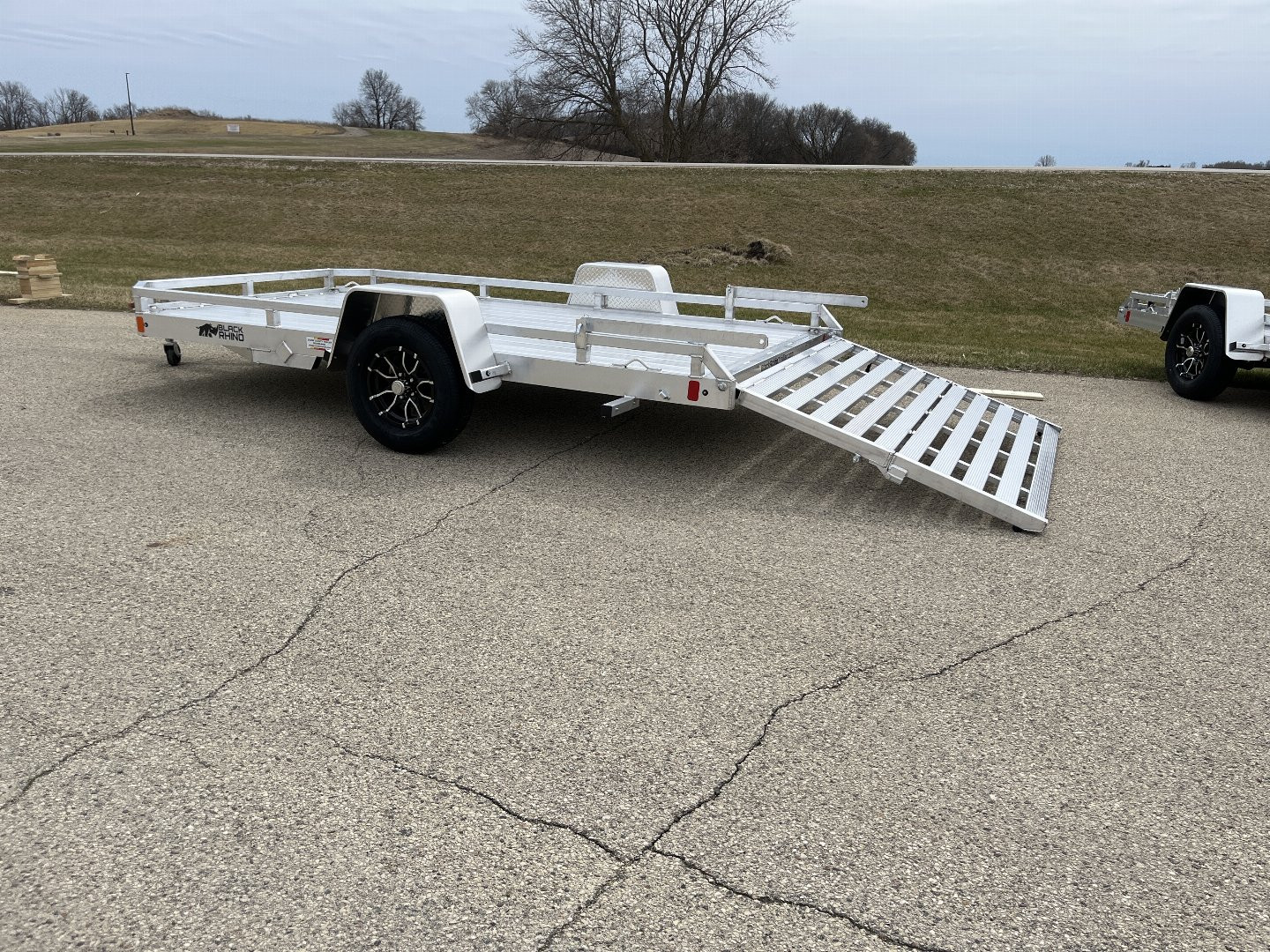 New 2025 Black Rhino Low Pro LPS8112A Aluminum ATV Trailer w/ Bi-Fold Gate