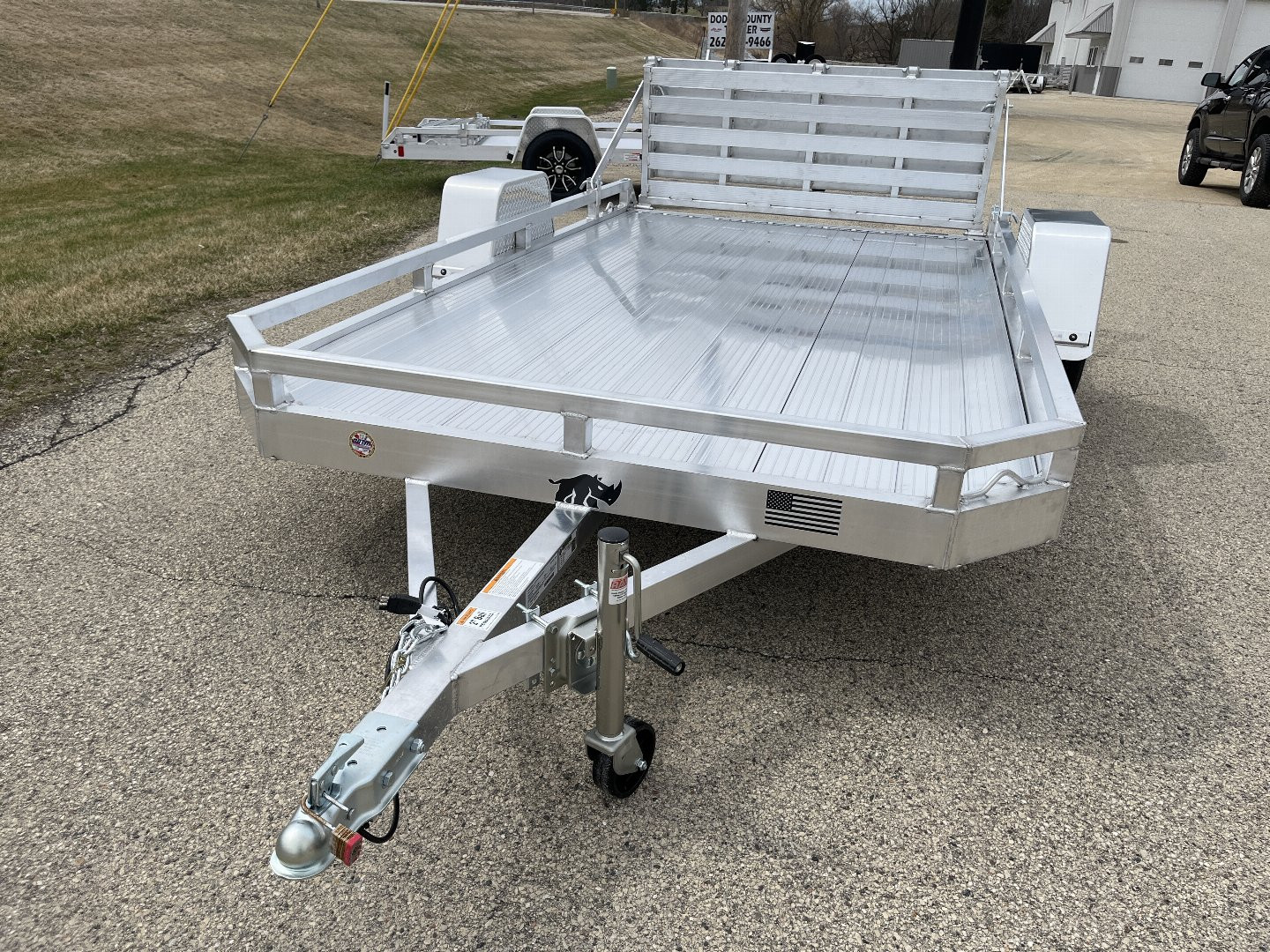 New 2025 Black Rhino Low Pro LPS8112A Aluminum ATV Trailer w/ Bi-Fold Gate