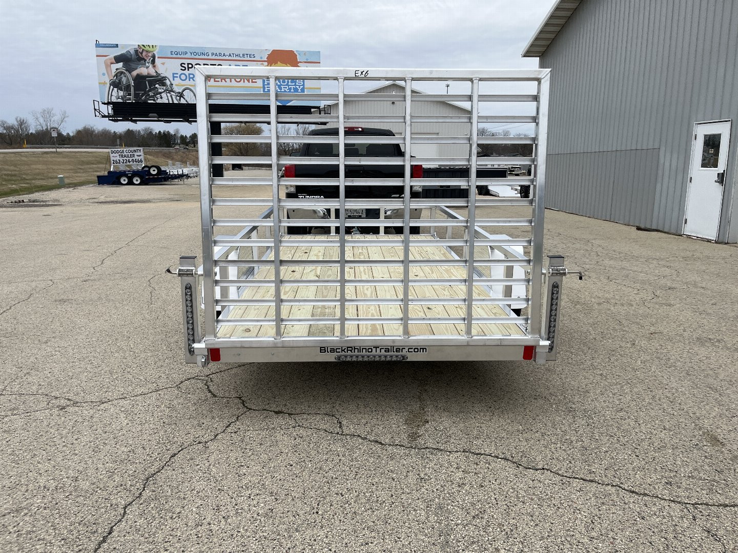 New 2025 Black Rhino EXS 6 X 12 Aluminum Trailer w/ Wood Deck