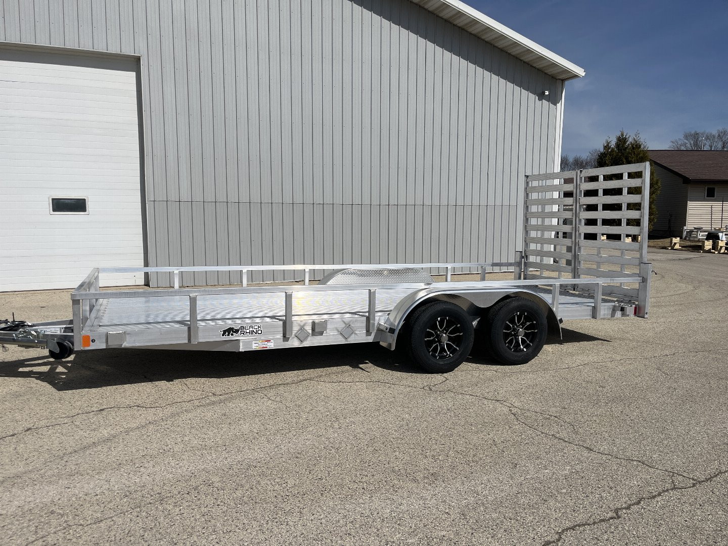 New 2025 Black Rhino LST718A Aluminum Utility Trailer w/ Split Gate and Dual Wheel Jack