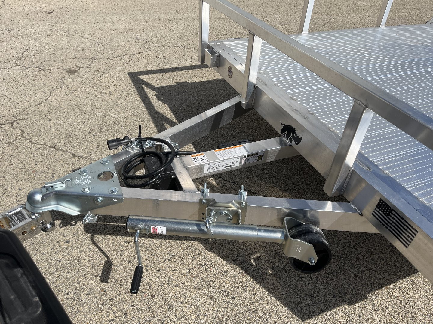 New 2025 Black Rhino LST718A Aluminum Utility Trailer w/ Split Gate and Dual Wheel Jack