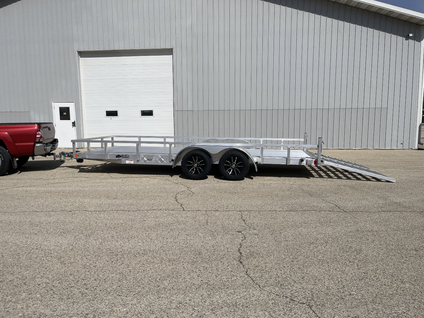 New 2025 Black Rhino LST718A Aluminum Utility Trailer w/ Split Gate and Dual Wheel Jack