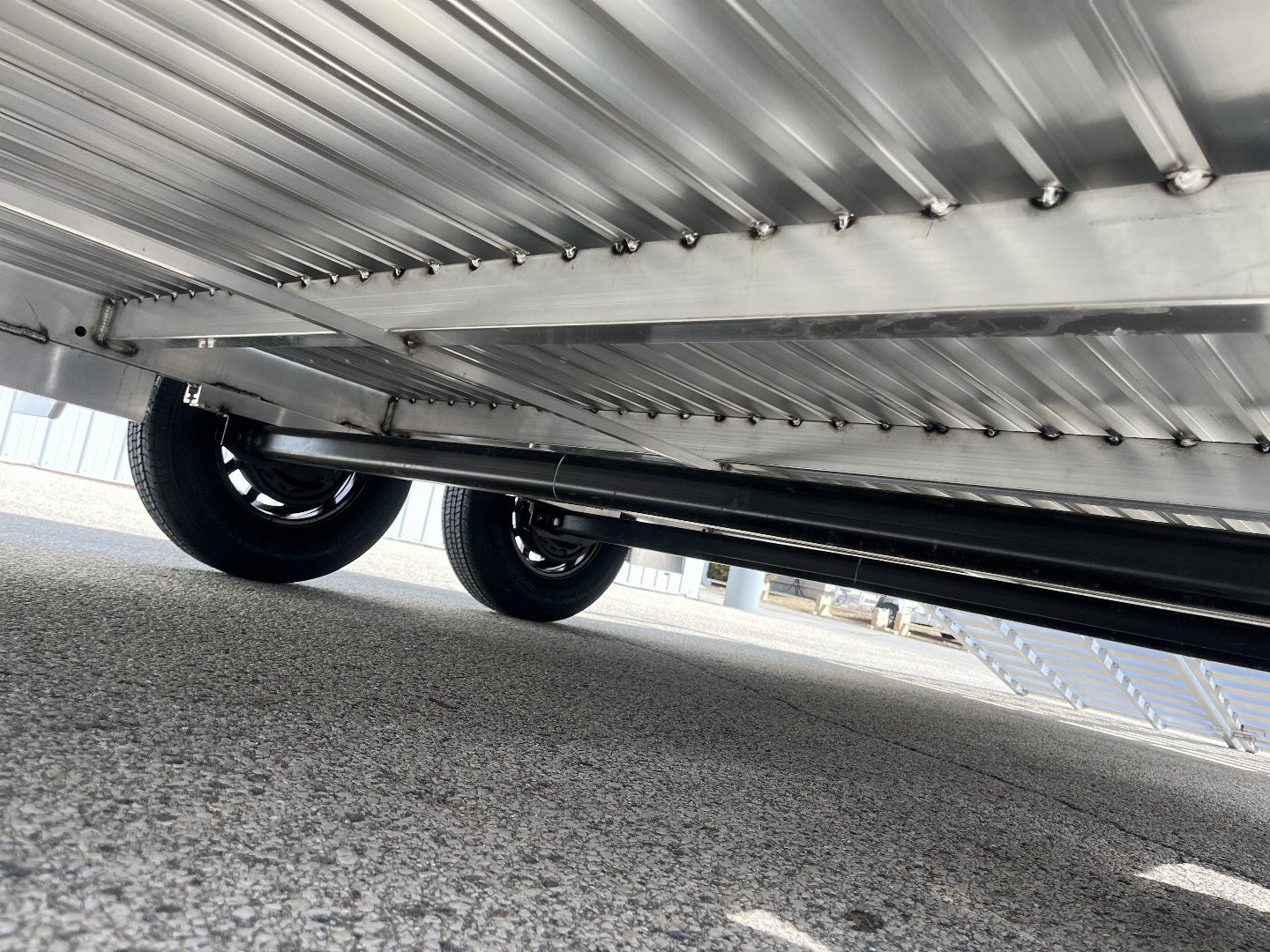 New 2025 Black Rhino LST718A Aluminum Utility Trailer w/ Split Gate and Dual Wheel Jack