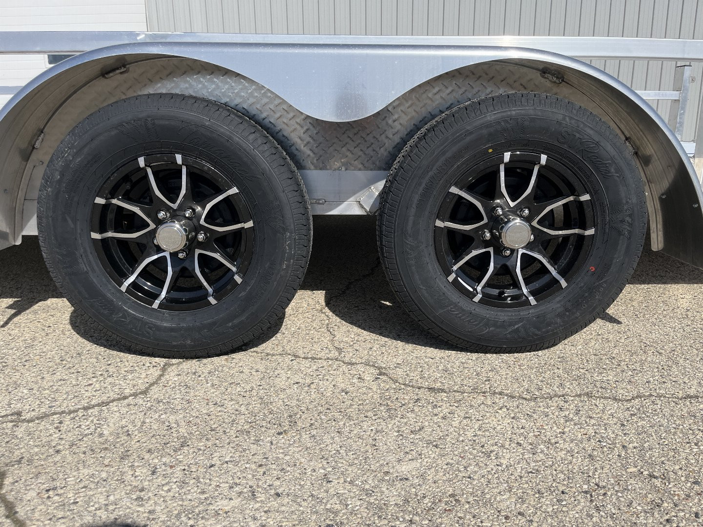 New 2025 Black Rhino LST718A Aluminum Utility Trailer w/ Split Gate and Dual Wheel Jack