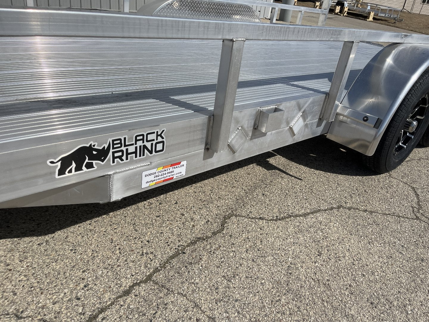 New 2025 Black Rhino LST718A Aluminum Utility Trailer w/ Split Gate and Dual Wheel Jack