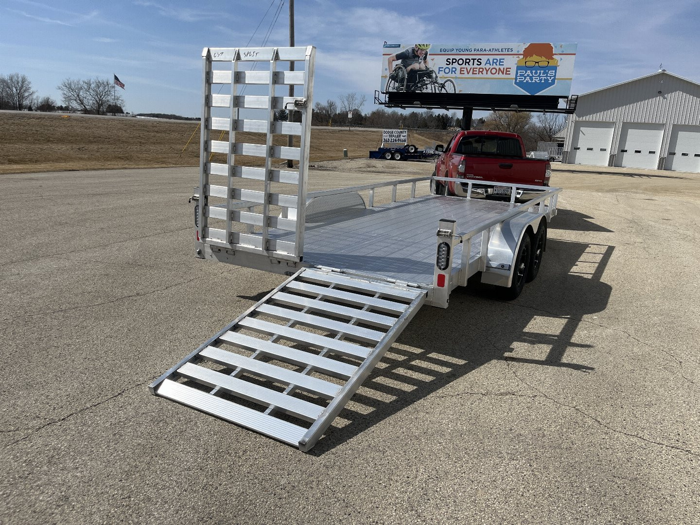 New 2025 Black Rhino LST718A Aluminum Utility Trailer w/ Split Gate and Dual Wheel Jack