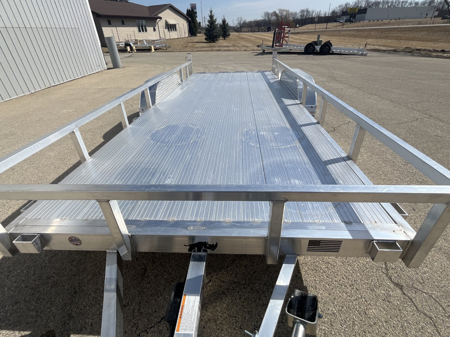 New 2025 Black Rhino LST718A Aluminum Utility Trailer w/ Split Gate and Dual Wheel Jack