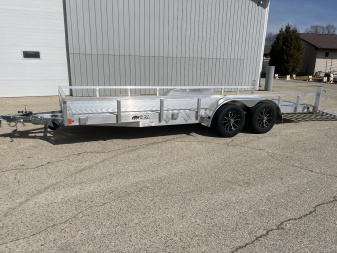New 2025 Black Rhino LST718A Aluminum Utility Trailer w/ Split Gate and Dual Wheel Jack