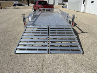 New 2025 Black Rhino LST718A Aluminum Utility Trailer w/ Split Gate and Dual Wheel Jack